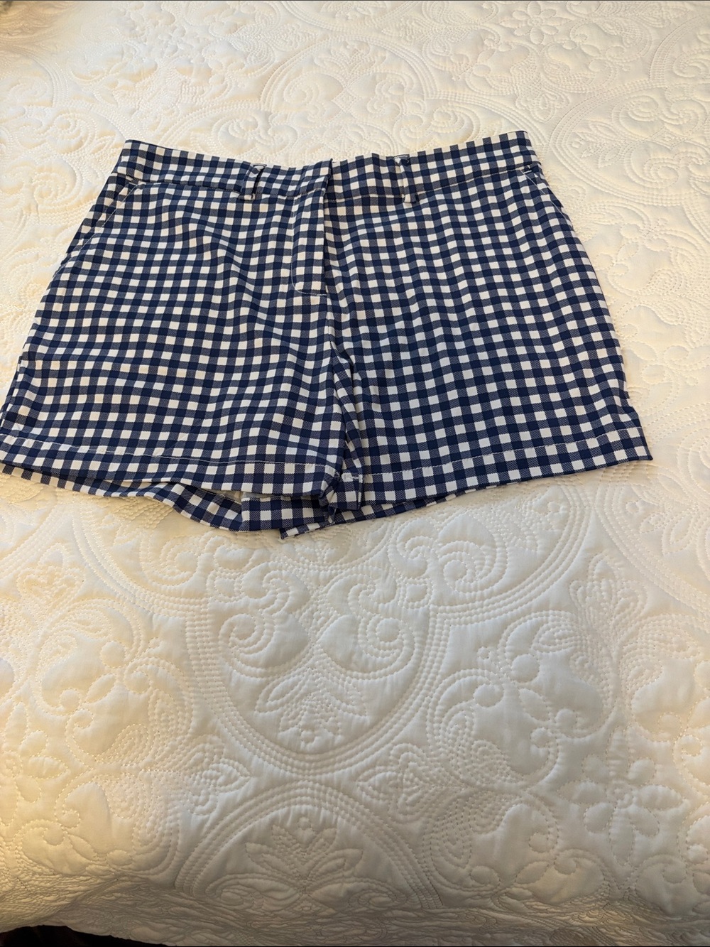 Southern Tide Navy and White Gingham Women's Shorts